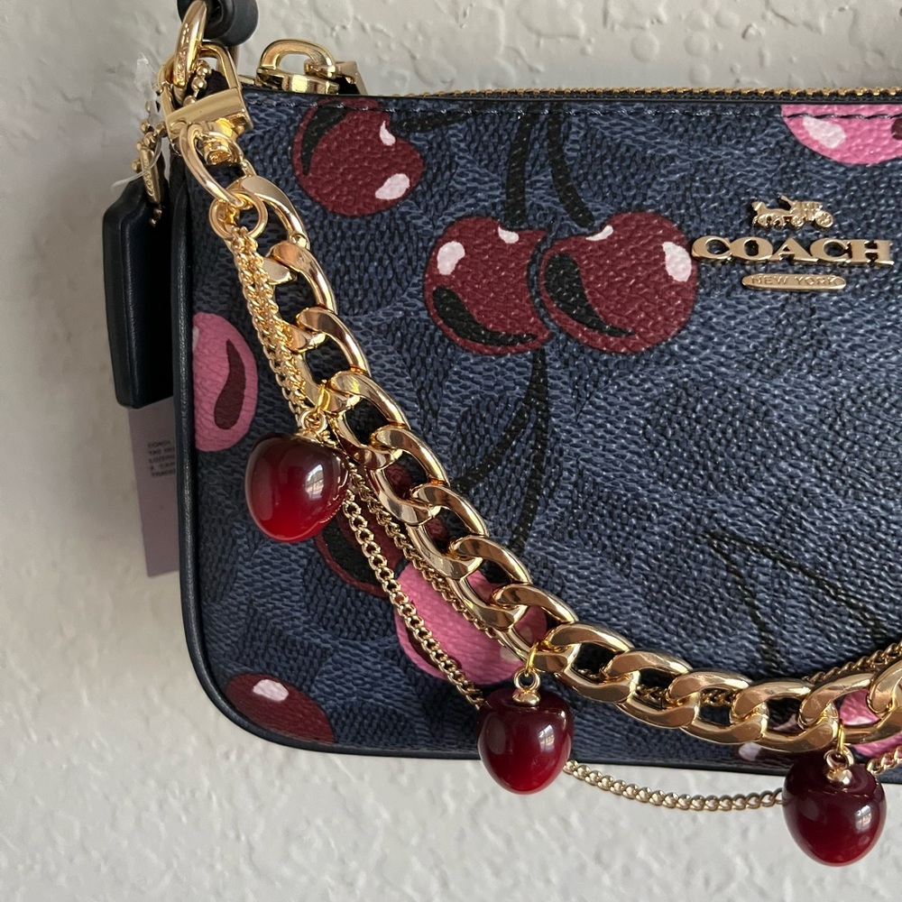 Nolita 19 in Signature Canvas with Cherry Print and Handmade Cherry Charm - Picture 5 of 12